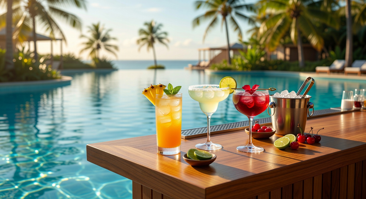 Pool bar cocktails